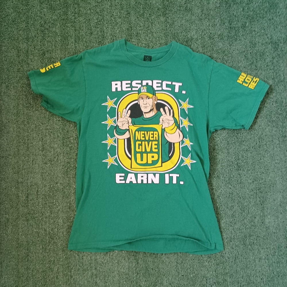 VTG WWE WWF Wrestling John Cena T Shirt Size Medium Hustle Loyalty Respect